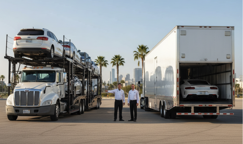 Open and enclosed auto transport trailers comparison