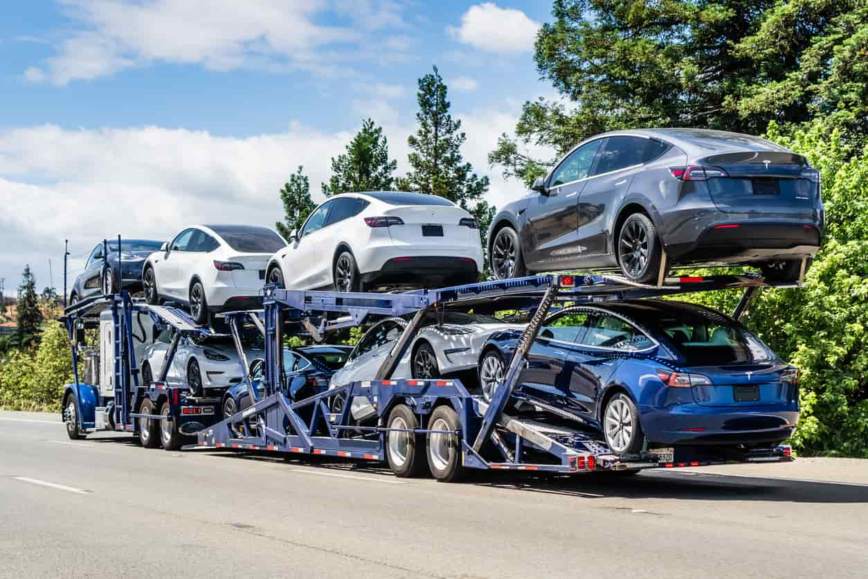 car carrier on the open road