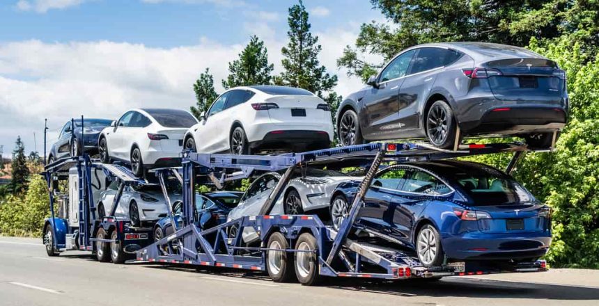 car carrier on the open road